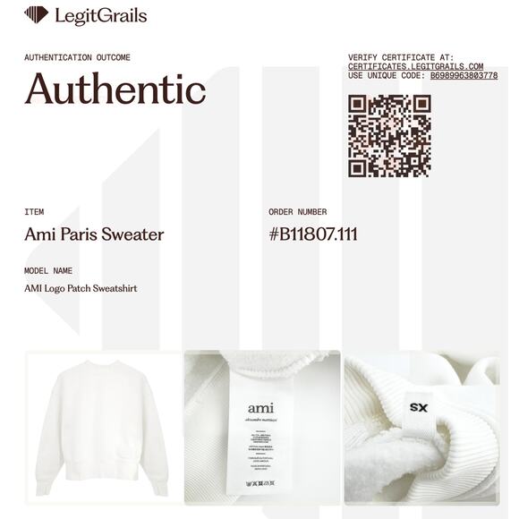 AMI Logo Patch Sweatshirt XS - Picture 6 of 13